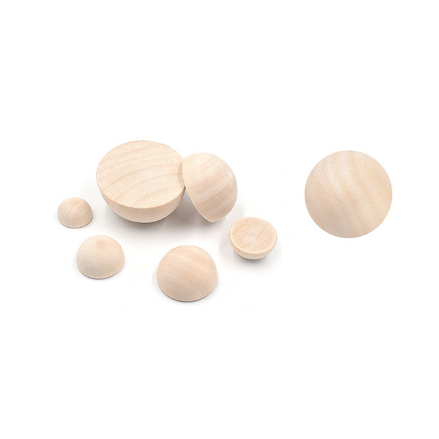 12-50mm Half Wooden Beads Split Wood Balls, Unfinished Wooden